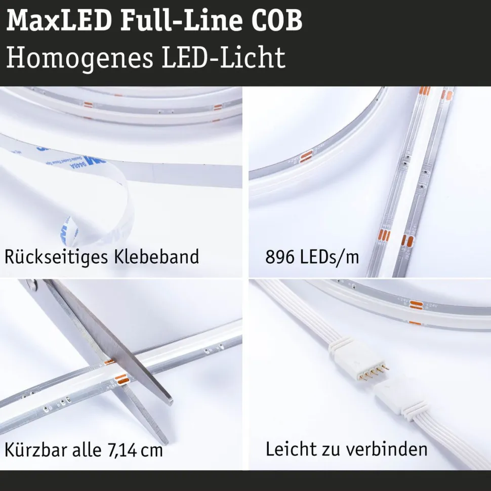 LED-valonauha Paulmann MaxLED 500, COB, 2.5m, RGBW, 15W, 530lm/m, RGBW+