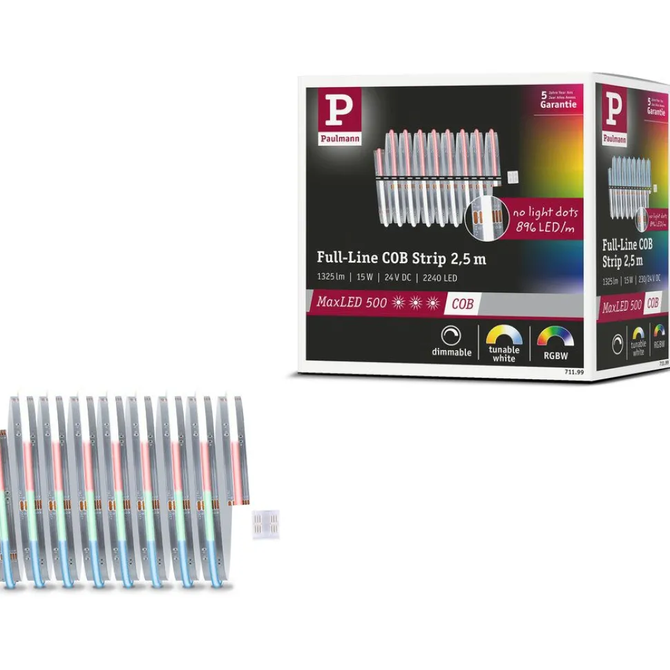 LED-valonauha Paulmann MaxLED 500, COB, 2.5m, RGBW, 15W, 530lm/m, RGBW+