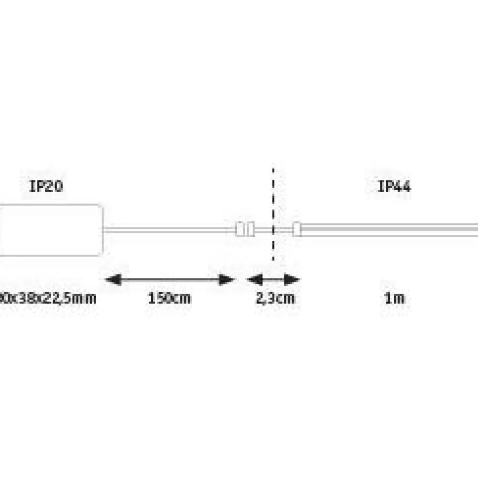 LED-valonauha Paulmann LumiTiles, 1m, IP44, 3W, 280LED/m, 2700K