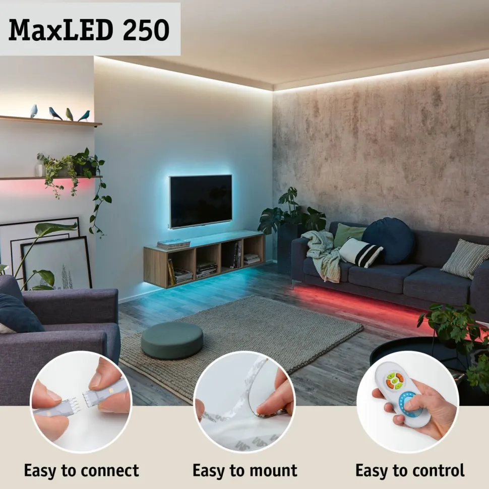 LED-valonauha Paulmann MaxLED 250, aloituspakkaus, 3m, 12W, 300lm/m, 6500K, 24VA