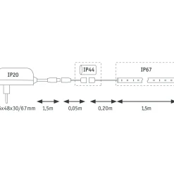 LED-valonauha Paulmann MaxLED Flow, aloituspakkaus, 1.5m, 22.2W, 750lm/m, 2700K, 24VA