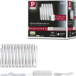 LED-valonauha Paulmann MaxLED 500 Full-Line COB, aloituspakkaus, 3m, 19W, 600lm/m, 480LEDs/m, 6500K, 36VA