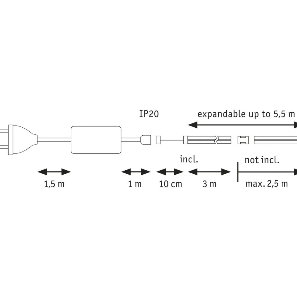 LED-valonauha Paulmann MaxLED 1000 Full-Line COB, aloituspakkaus, 3m, 36W, 1280lm/m, 528LEDs/m, 6500K, 50VA