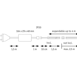 LED-valonauha Paulmann MaxLED 1000 Full-Line COB, aloituspakkaus, 1.5m, 18W, 1080lm/m, 528LEDs/m, 2700K, 40VA