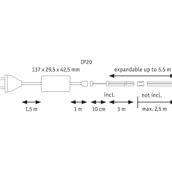 LED-valonauha Paulmann MaxLED Full-Line COB 500, aloituspakkaus, 3m, 19W, 500lm/m, 480LEDs/m, 2700K, 36VA