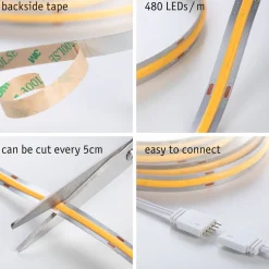 LED-valonauha Paulmann MaxLED Full-Line COB 500, aloituspakkaus, 3m, 19W, 500lm/m, 480LEDs/m, 2700K, 36VA