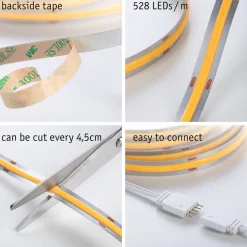 LED-valonauha Paulmann MaxLED 1000 Full-Line COB, aloituspakkaus, 3m, 36W, 1080lm/m, 528LEDs/m, 2700K, 50VA