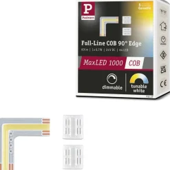 LED-valonauha Paulmann MaxLED 1000 Full-Line COB, kulmaosa, 0.7W, 2000lm/m, säädettävä värilämpötila