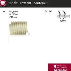 LED-valonauha Paulmann MaxLED 500 Full-Line COB, 2.5m, 15W, 600lm/m, 480LEDs/m, 6500K
