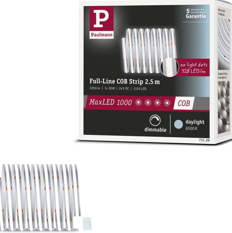 LED-valonauha Paulmann MaxLED 1000 Full-Line COB, 2.5m, 30W, 640lm/m, 528LEDs/m, 6500K