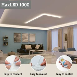 LED-valonauha Paulmann MaxLED 1000 Full-Line COB, 2.5m, 23.5W, 1200lm/m, 672LEDs/m, säädettävä värilämpötila