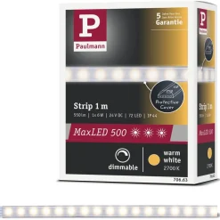 LED-valonauha Paulmann MaxLED 500, 1m, IP44, 6W, 440lm/m, 2700K