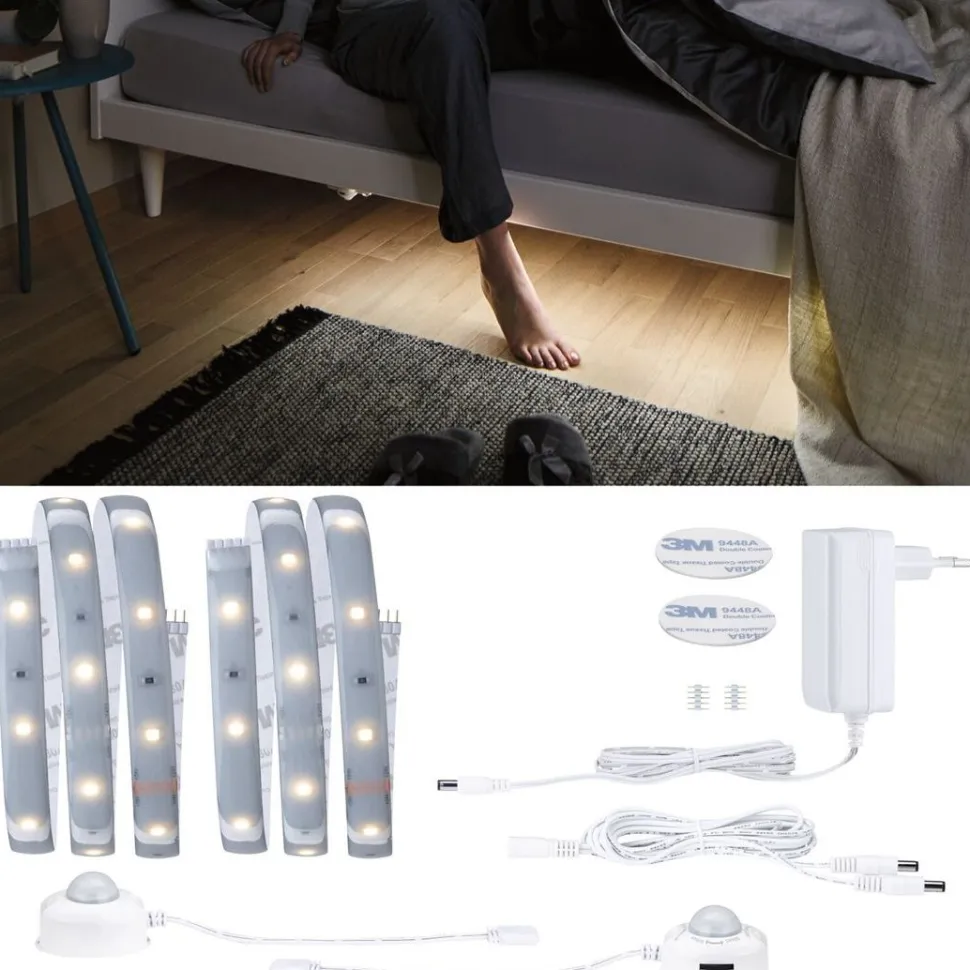 LED-valonauha Paulmann MaxLED 250 Night Comfort, 1m, IP44, 2x4W, 300lm/m, 60LEDs/m, 2700K, 24VA