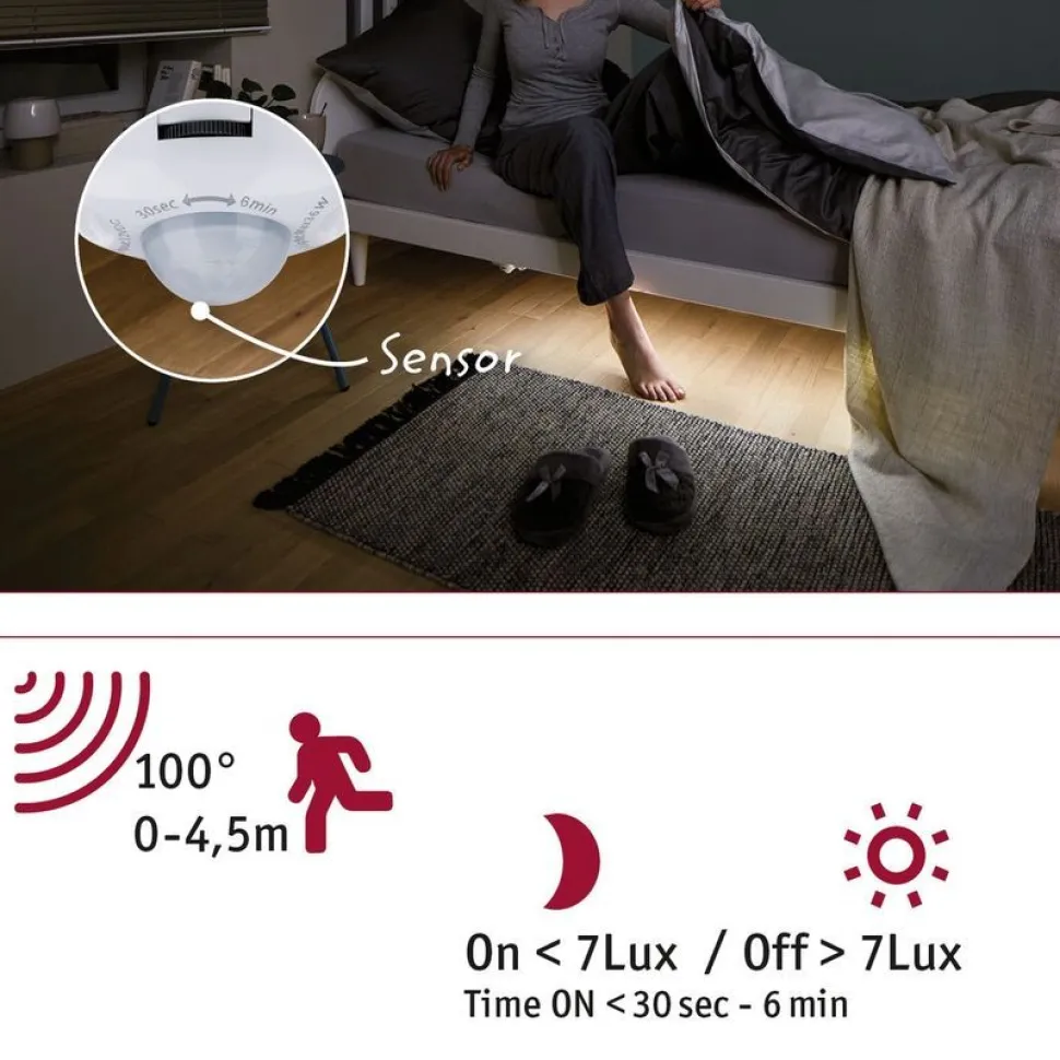 LED-valonauha Paulmann MaxLED 250 Night Comfort, 1m, IP44, 2x4W, 300lm/m, 60LEDs/m, 2700K, 24VA