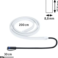 LED-valonauha Paulmann Plug & Shine Smooth, 2m, IP68, 3000K, 12W, valkoinen