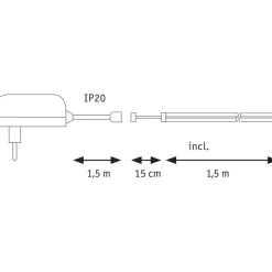 LED-valonauha Paulmann SimpLED Full-Line COB, 1.5m, 7W, 500lm/m, 384LEDs/m, 3000K, 12VA