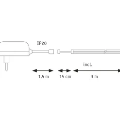 LED-valonauha Paulmann SimpLED Full-Line COB, 1.5m, 7W, 500lm/m, 384LEDs/m, 3000K, 12VA