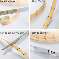 LED-valonauha Paulmann SimpLED Full-Line COB, 1.5m, 7W, 500lm/m, 384LEDs/m, 3000K, 12VA