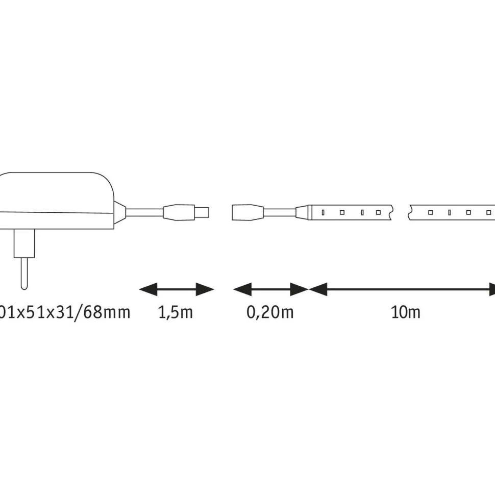 LED-valonauha Paulmann SimpLED, 5m, 17W, 260lm/m, 60LEDs/m, 3000K, 18VA