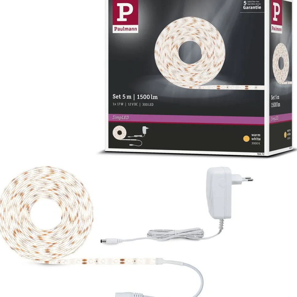 LED-valonauha Paulmann SimpLED, 5m, 17W, 260lm/m, 60LEDs/m, 3000K, 18VA