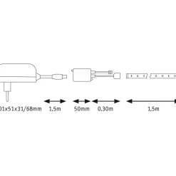 LED-valonauha Paulmann SimpLED, 1.5m, 10W, 101lm/m, RGB, 12VA