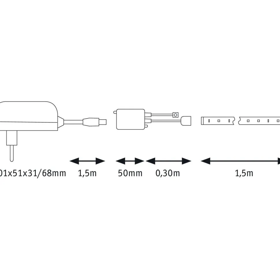LED-valonauha Paulmann SimpLED, 1.5m, 10W, 101lm/m, RGB, 12VA