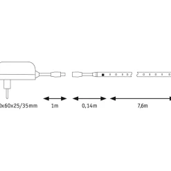 LED-valonauha Paulmann SimpLED, 7.6m, 15W, 65lm/m, RGB, 18VA