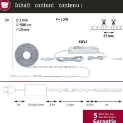 LED-valonauha Paulmann SimpLED Power, 1.5m, 17W, 1060lm/m, 3000K, 24VA