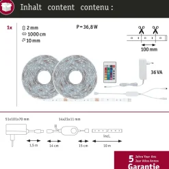 LED-valonauhasarja Paulmann SimpLED, Smart Home Zigbee 3.0, 10m, 26W, 90lm/m, 30LED/m, RGB, 36VA