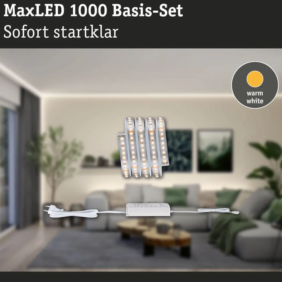 LED-valonauhasetti Paulmann MaxLED 1000, 1.5m, 11W, 1100lm/m, 4000K, 30VA, neutraali valkoinen