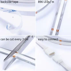LED-valonauhasetti Paulmann MaxLED 500, COB, 1.5m, 10W, 530lm/m, RGBW+, 24VA