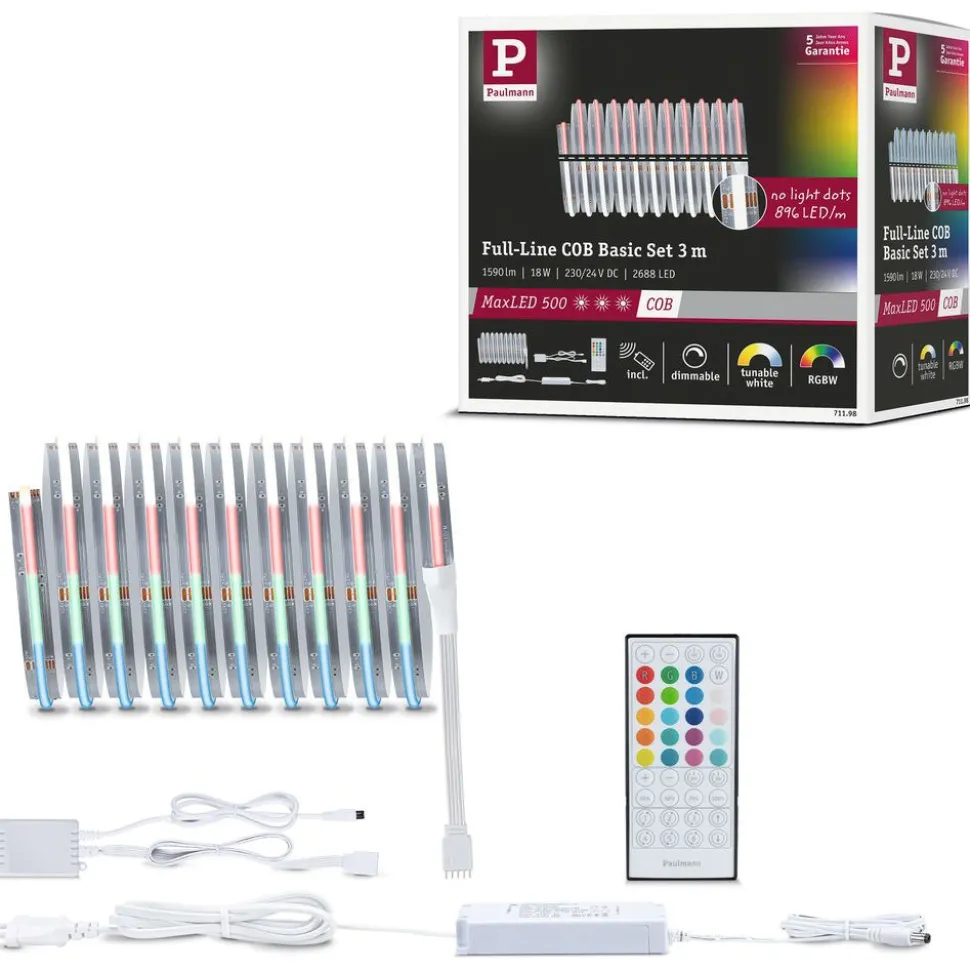 LED-valonauhasetti Paulmann MaxLED 500, COB, 1.5m, 10W, 530lm/m, RGBW+, 24VA