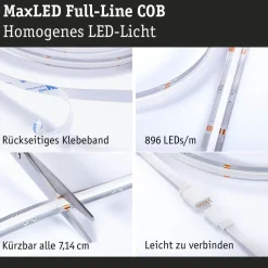 LED-valonauhasetti Paulmann MaxLED 1000, COB, 1.5m, 17W, 1038lm/m, RGBW+, 48VA