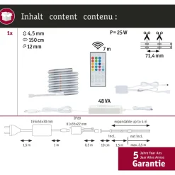 LED-valonauhasetti Paulmann MaxLED 1000, COB, 1.5m, 17W, 1038lm/m, RGBW+, 48VA