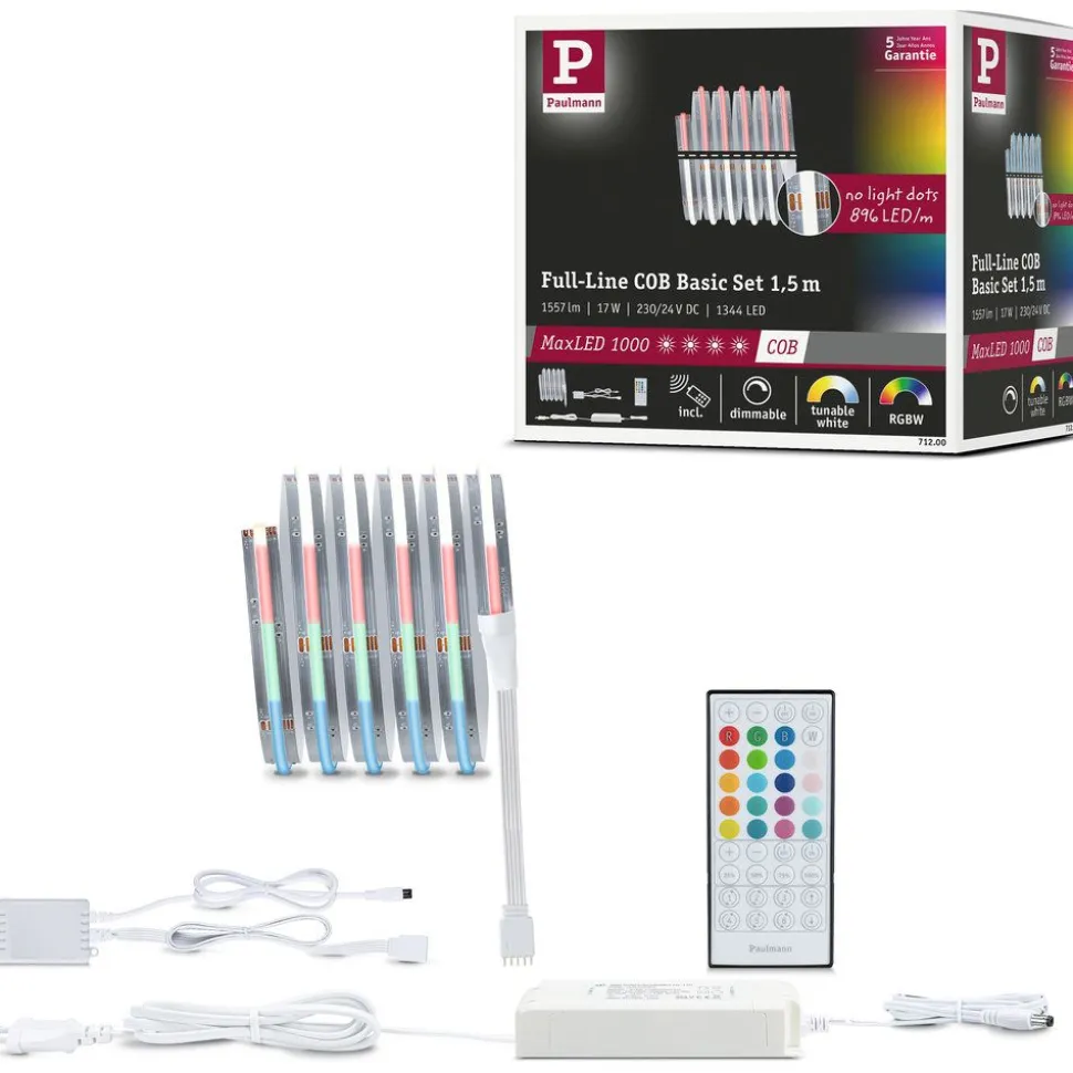 LED-valonauhasetti Paulmann MaxLED 1000, COB, 1.5m, 17W, 1038lm/m, RGBW+, 48VA