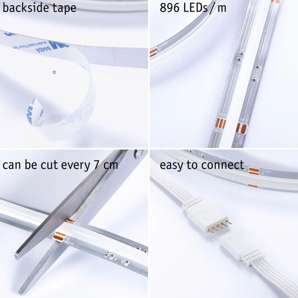 LED-valonauhasetti Paulmann MaxLED 1000, COB, 1.5m, 17W, 1038lm/m, RGBW+, 48VA