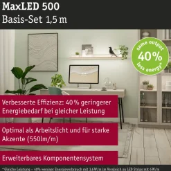 LED-valonauhasetti Paulmann MaxLED 500, 1.5m, 5.5W, 550lm/m, 4000K, 20VA, neutraali valkoinen