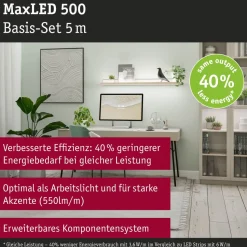 LED-valonauhasetti Paulmann MaxLED 500, 1.5m, 5.5W, 550lm/m, 4000K, 20VA, neutraali valkoinen