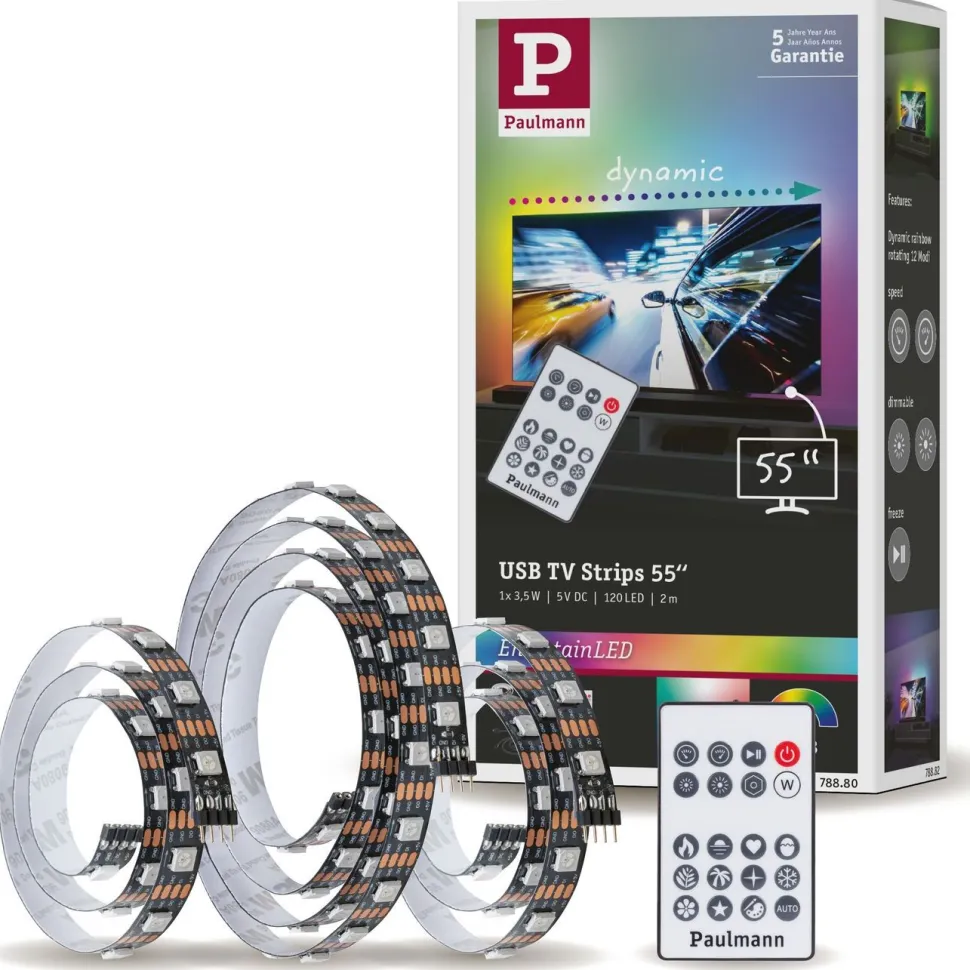 LED-valonauha televisioon Paulmann EntertainLED, USB, 55'', 2m, 3,5W, 60LEDs/m, RGB+