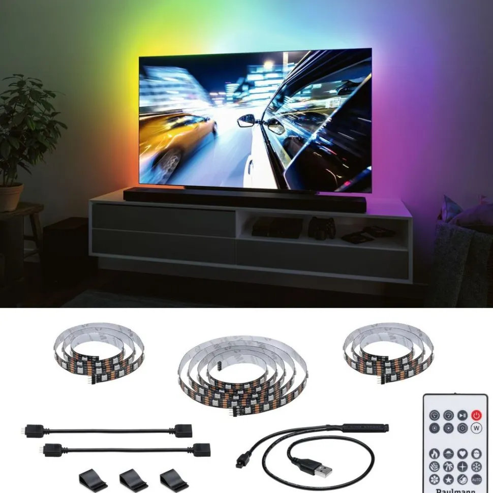 LED-valonauha televisioon Paulmann EntertainLED, USB, 55'', 2m, 3,5W, 60LEDs/m, RGB+