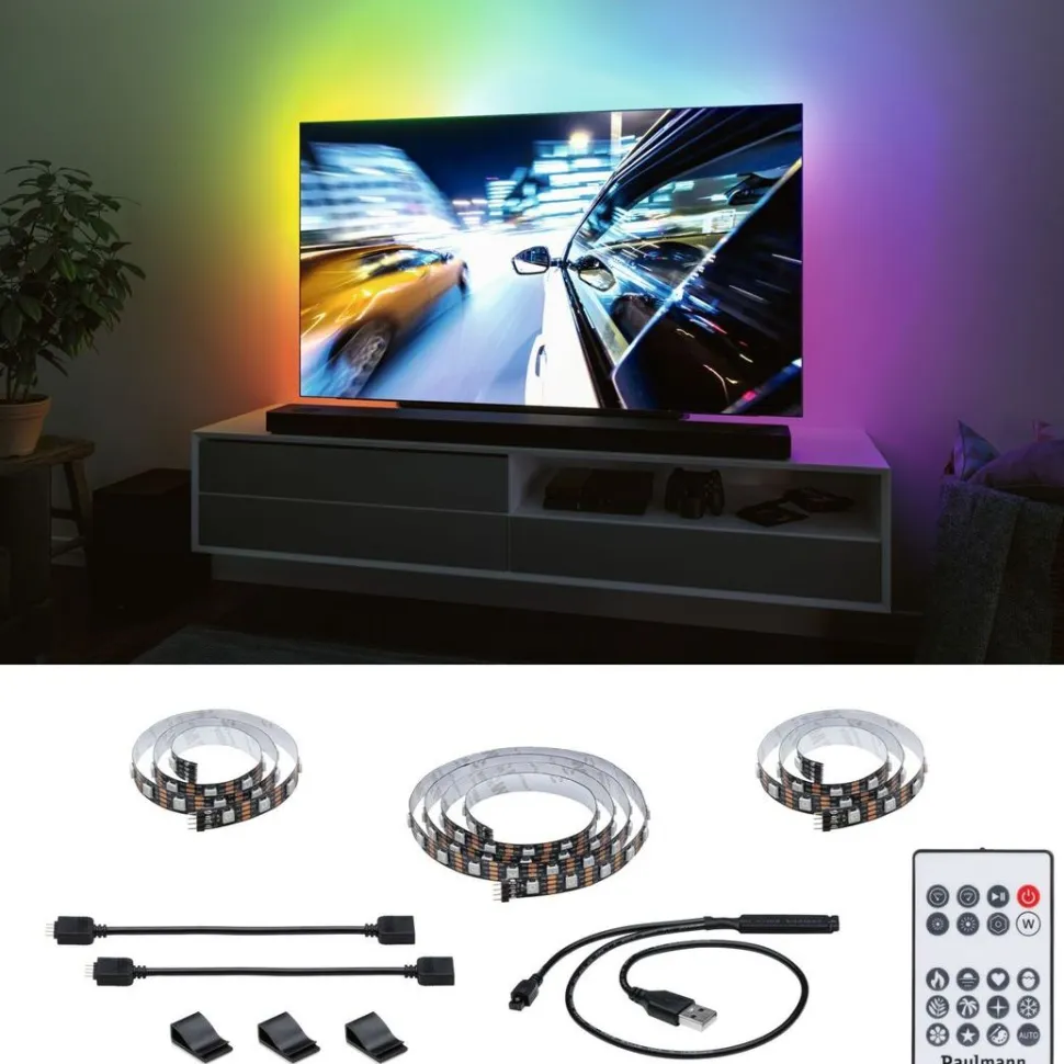 LED-valonauha televisioon Paulmann EntertainLED, USB, 55'', 2m, 3,5W, 60LEDs/m, RGB+