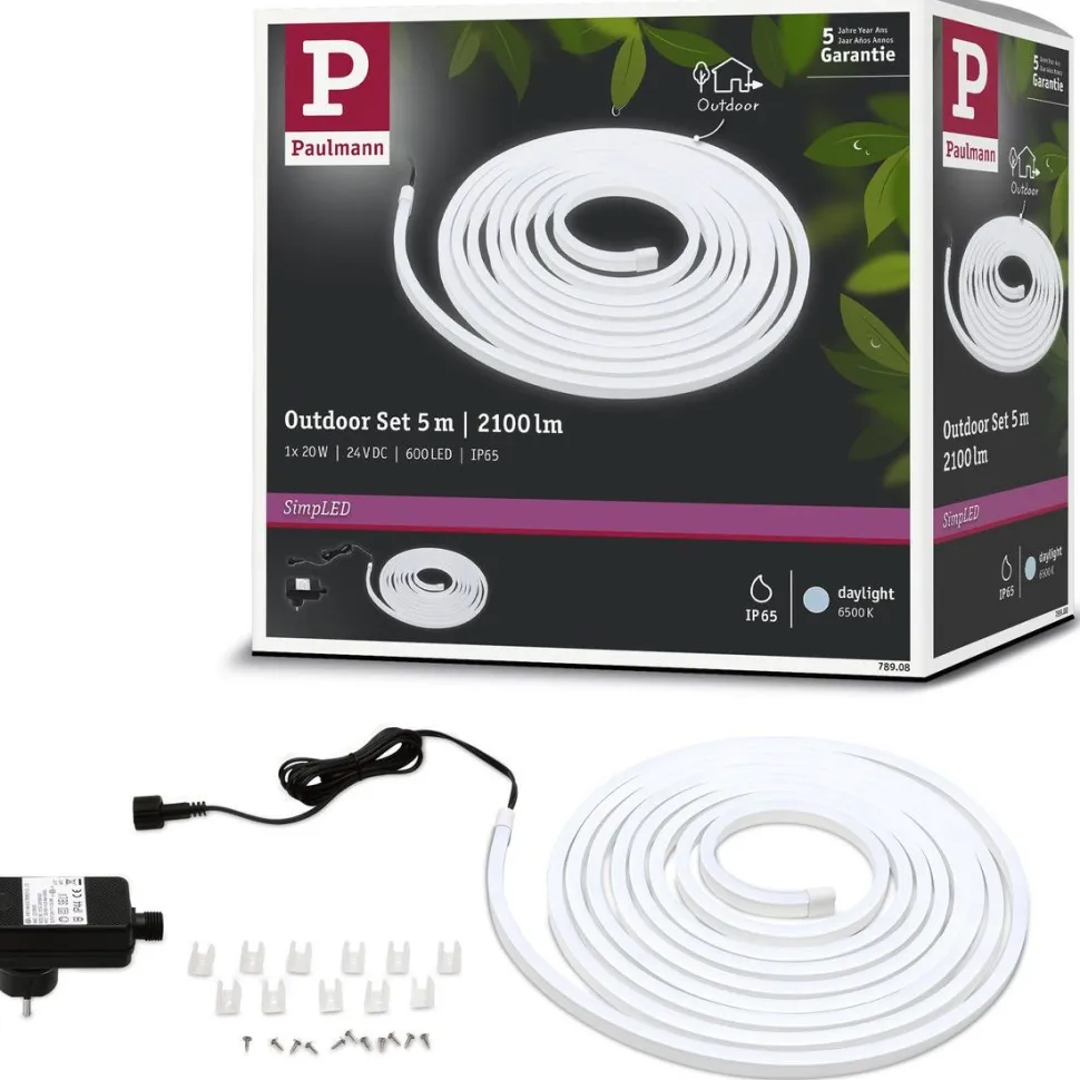LED-valonauha ulkokäyttöön Paulmann SimpLED, 5m, IP65, 20W, 200lm/m, 6500K, 24VA