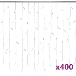 LED-valonauhaverho jääpuikot 10 m 400 LEDiä värikäs 8 toimintoa