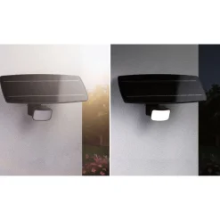 LED-valonheitin aurinkokennolla Paulmann Solar Flotas, hämäräohjattu liiketunnistin (HF), IP65, 3000K, 700lm, antrasiitti