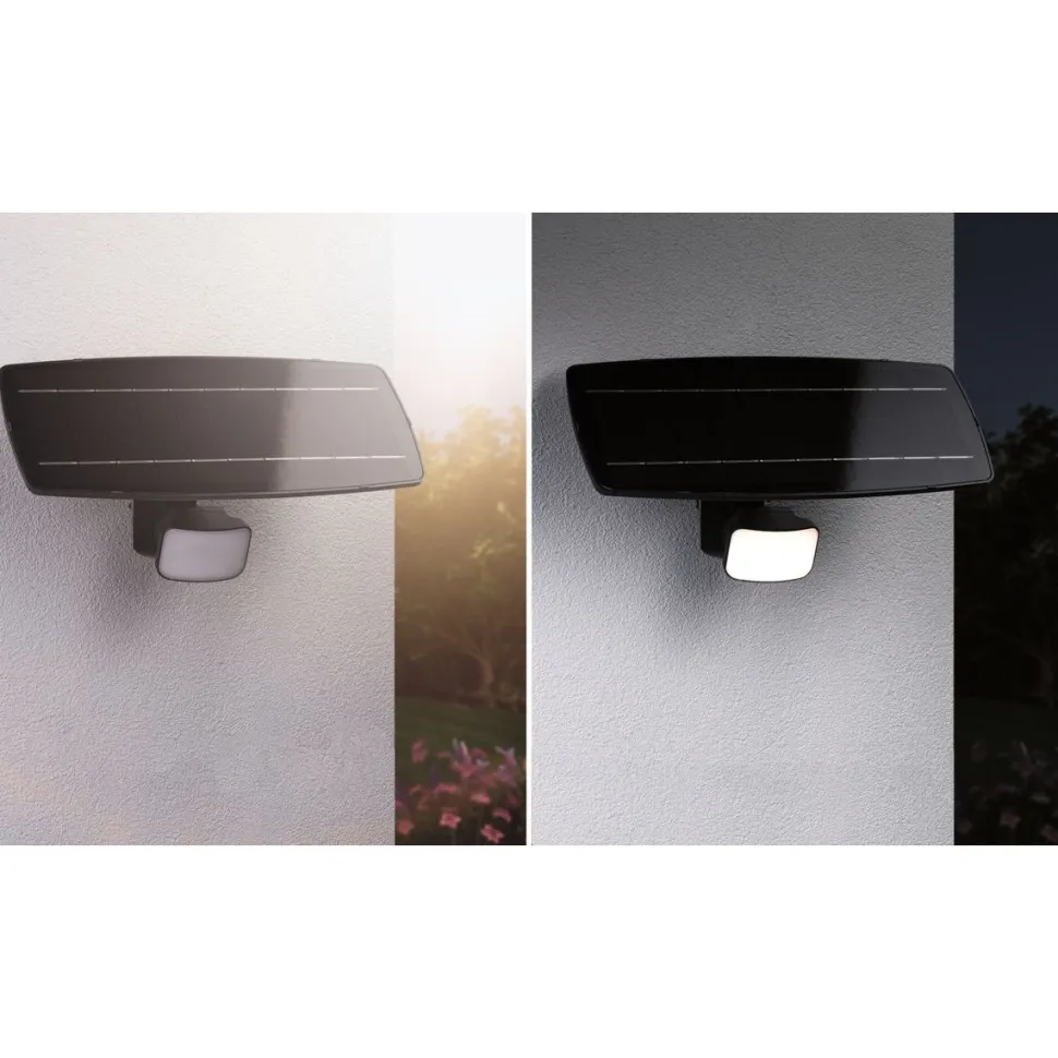 LED-valonheitin aurinkokennolla Paulmann Solar Smart Home Zigbee 3.0 Flotas, IP65, 3000K, 700lm, antrasiitti