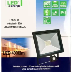 LED-valonheitin Led Energie Slim, PIR-liiketunnistimella, 50W, 5000lm, 4500K