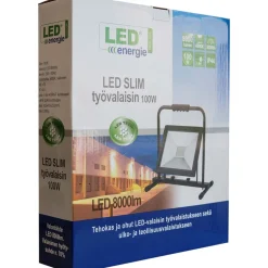 LED-valonheitin Led Energie Slim, 100W, H-jalustalla, 8000lm, 4500K, IP44