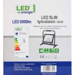 LED-valonheitin Led Energie Slim, 100W, H-jalustalla, 8000lm, 4500K, IP44
