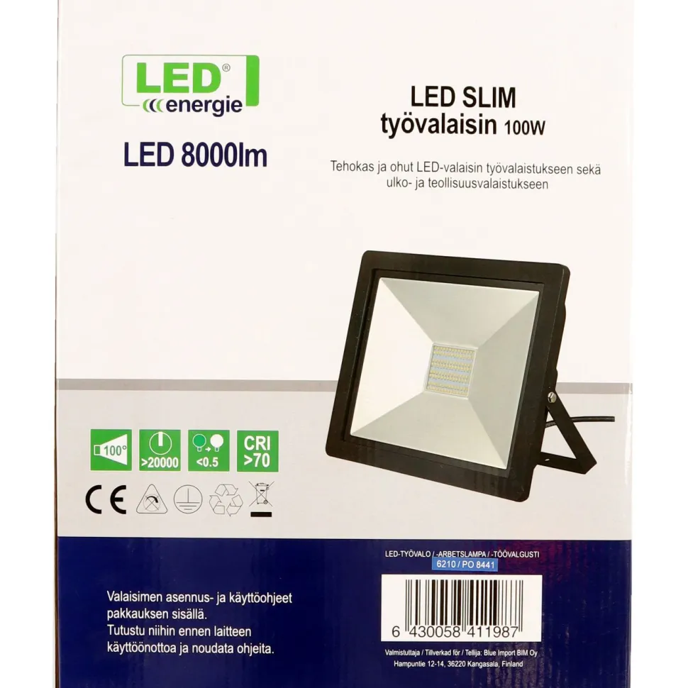 LED-valonheitin Led Energie Slim, 100W, 10000lm, 4500K