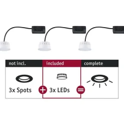 LED-valonlähde Choose-valaisimiin Paulmann, 3kpl, Ø50mm, 6W, 470lm, 2700K, satiini